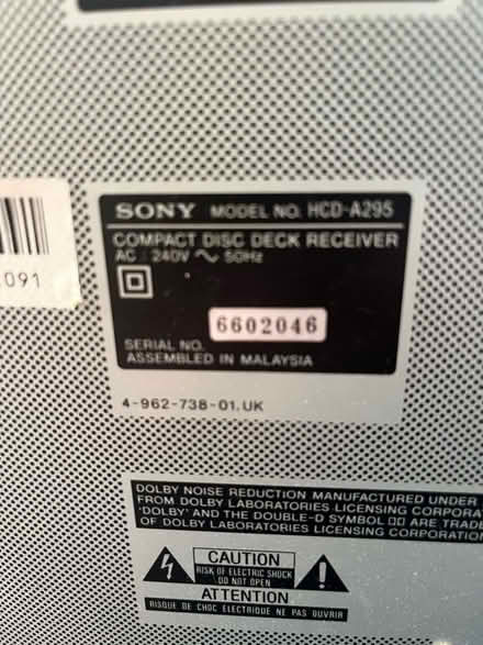 Photo of free Sony stacking hi-fi unit (Oldbrook MK6) #2