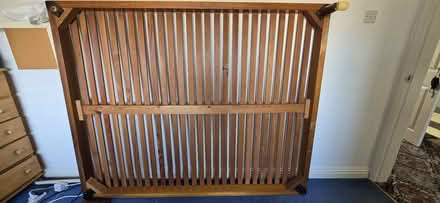 Photo of free King size Wooden bed & headboard (Bucknall ST2) #1