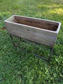 Photo of free rustic wood and steel plant trough (City Centre NR1) #1