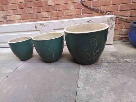 Photo of free 3 x green pots (Hereford, Belmont) #1