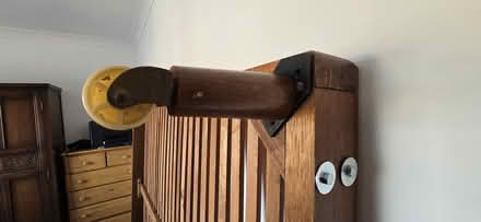 Photo of free King size Wooden bed & headboard (Bucknall ST2) #3