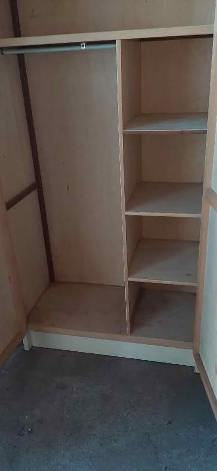 Photo of free Single wooden wardrobe and shelf space (Woodley RG6) #3