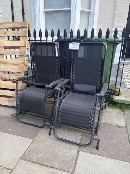 Photo of free Two reclining garden chairs (Brook Green W14) #1