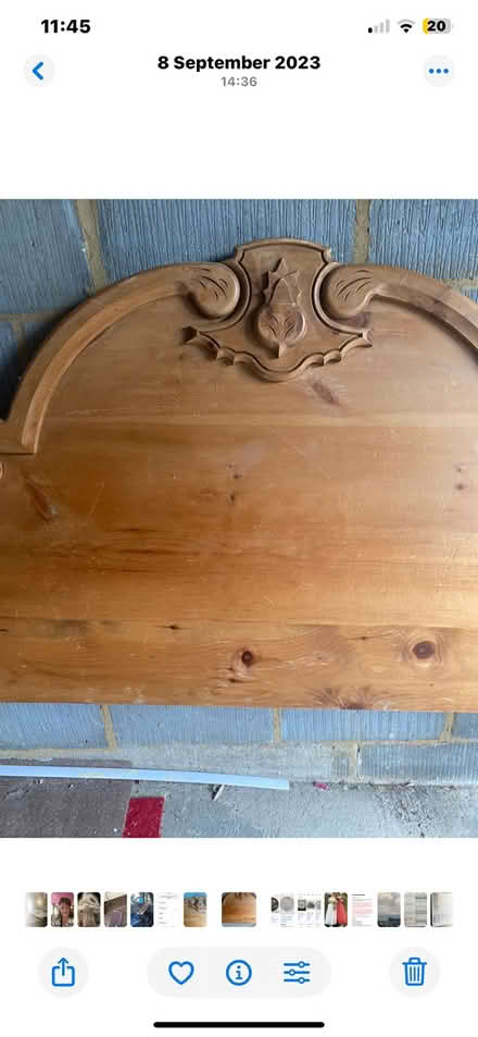 Photo of free King Sized Pine Headboard (IP11 7PQ) #2