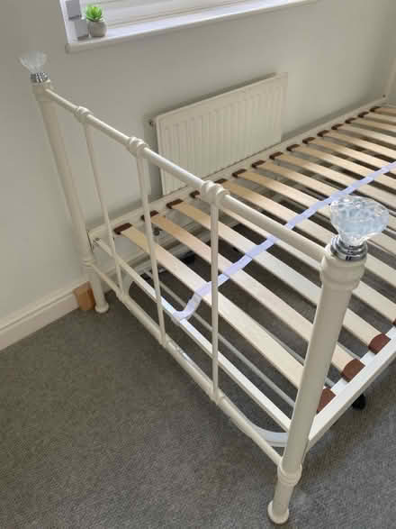 Photo of free Next single metal bed & trundle (Burghfield Common RG7) #1