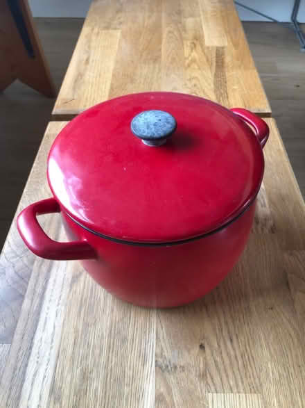 Photo of free Small red enamel pot pan (High Green, S35) #1
