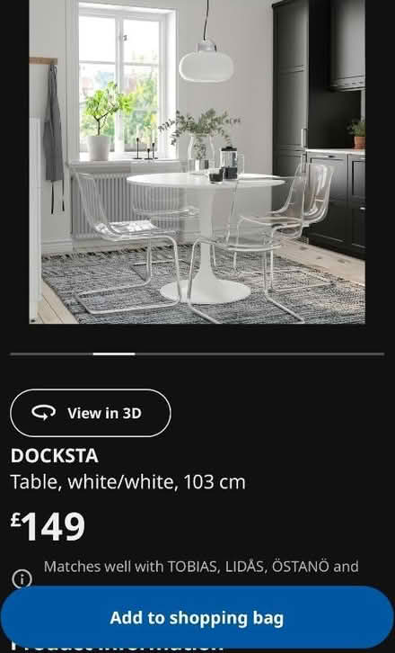 Photo of free IKEA Docksta Table (Clapton E5) #1