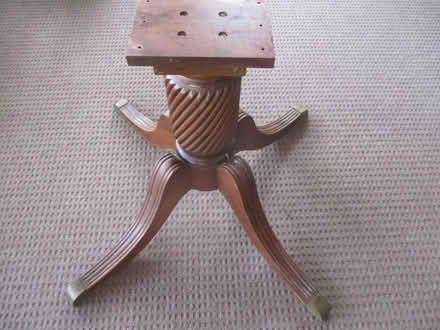 Photo of free wood coffee table base w brass tips (casselberry) #1