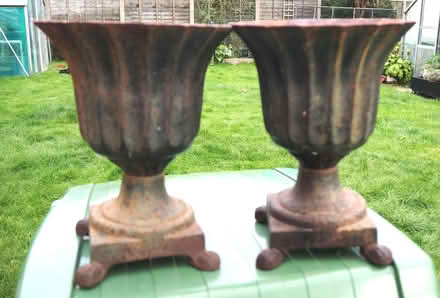Photo of free Two iron plant pots (Stanley Green BH15) #1