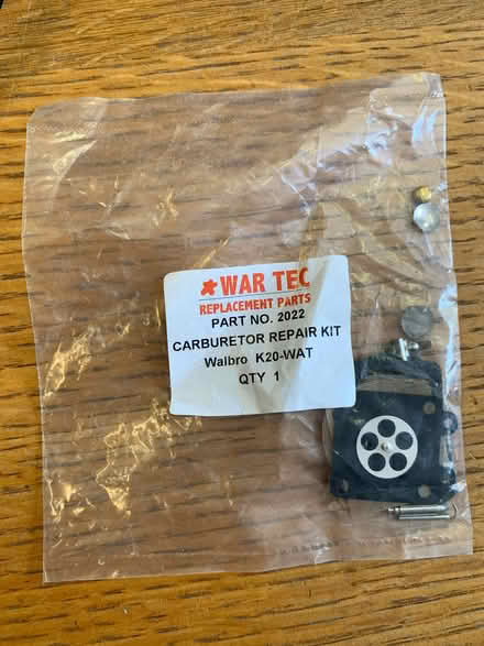 Photo of free Walbro K20-WAT Carburetor repair kit Part No.2022 (Walton Manor OX2) #1