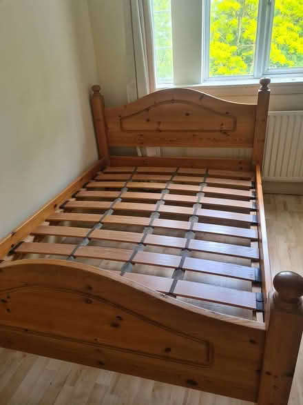 Photo of free Pine frame and mattress (SW14 7HD) #1