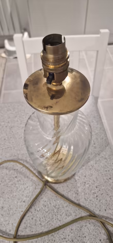 Photo of free Glass/brass lamp - not working (Bradway, S17) #1