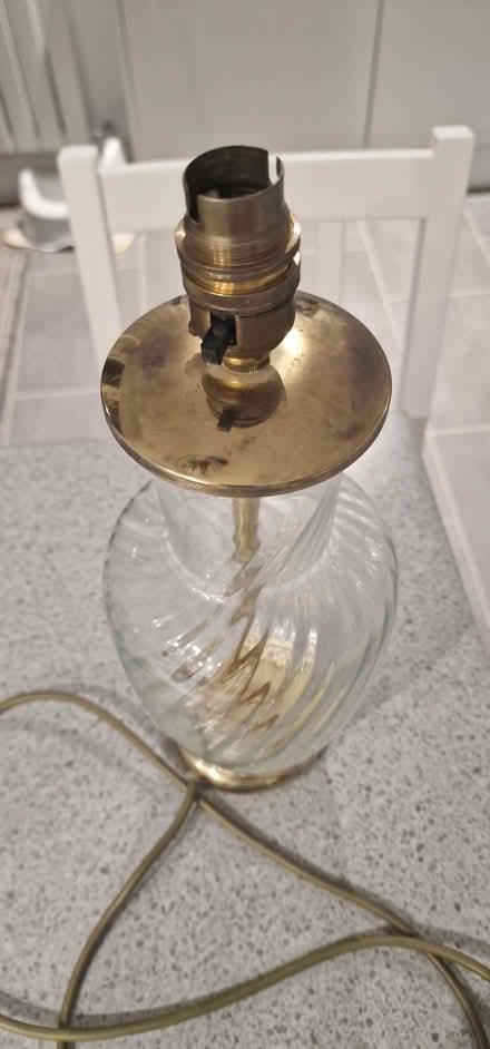 Photo of free Glass/brass lamp - not working (Bradway, S17) #1