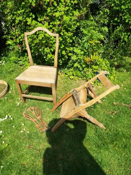 Photo of free 2 x antique solid oak chairs for restoration or woodwork (Bingham NG13) #1