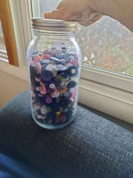 Photo of free A quart jar of misc. Buttons (Crystal Lake near 176 and 14) #1