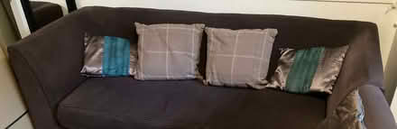Photo of free Brown Sofa, 3 seater, with extra pillows (Putney SW15) #2