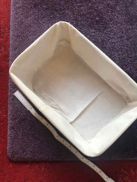 Photo of free Small linen-lined storage basket/box, base needs gluing back (Monks Hill CR2) #2