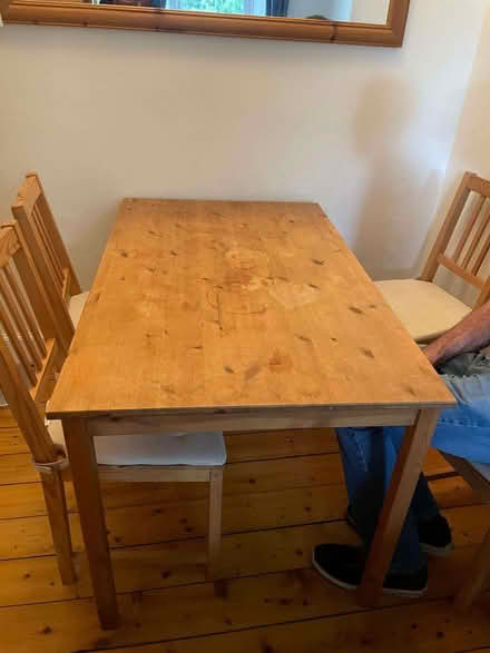 Photo of free IKEA wooden dining table and 4 chairs (Polwarth EH11) #1