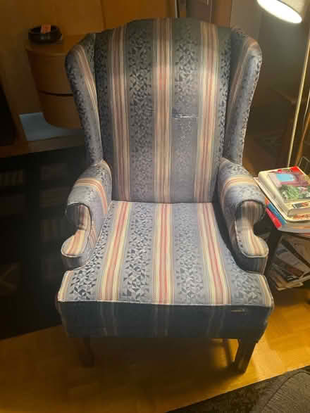 Photo of free Wing back chair blue (Wellesley east) #1
