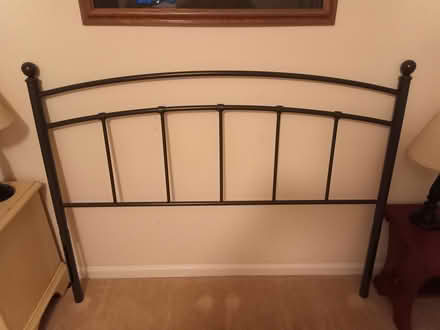 Photo of free Dk gray metal headboard (City of Kennesaw, near KSU) #1