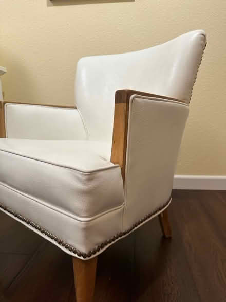 Photo of free White/Wood Armchair (SLO Johnson Ave & Laurel Lane) #2