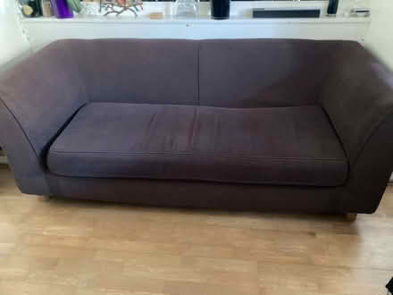 Photo of free Brown Sofa, 3 seater, with extra pillows (Putney SW15) #1