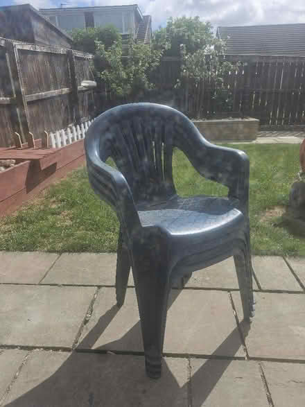 Photo of free 4x plastic outdoor chairs (Chapel House NE5) #1