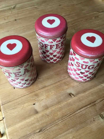 Photo of free Emma Bridgewater Hearts cannisters (LE7 9 Scraptoft) #1