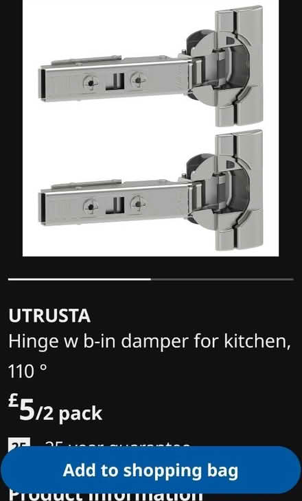 Photo of free Ikea soft close hinges (Somercotes, Alfreton DE55) #1