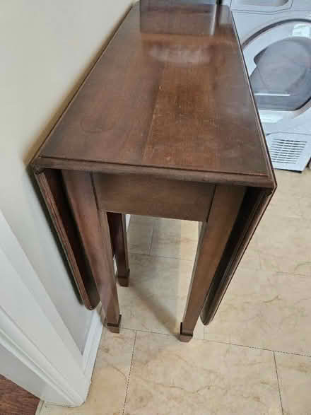 Photo of free Mahogany table, flip up leaves (Slyne-with-Hest LA2) #1