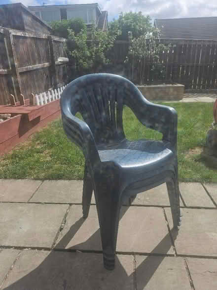 Photo of free 4x plastic outdoor chairs (Chapel House NE5) #1