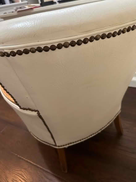 Photo of free White/Wood Armchair (SLO Johnson Ave & Laurel Lane) #3