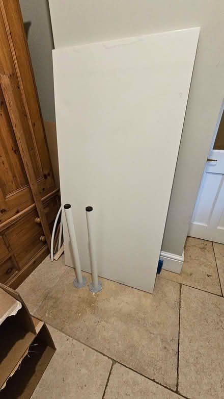 Photo of free Ikea LINNMON table / desk top, and 2 legs (Forest Hill OX33) #1