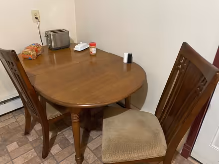 Photo of free Dining room table with three chairs (Nonotuck Street) #1