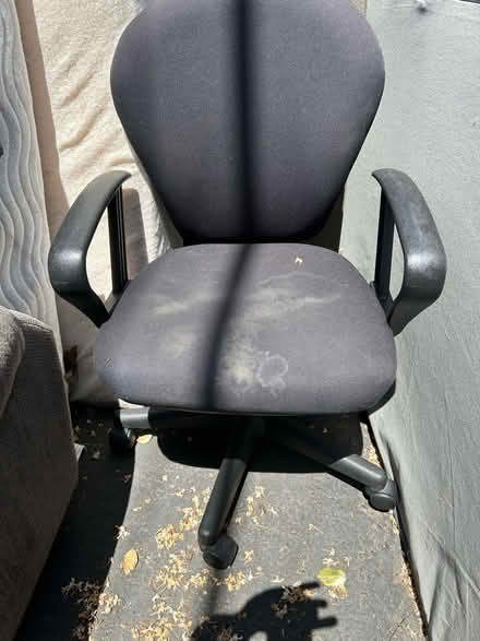 Photo of free Small black fabric office chair (Valencia Avenue, Sunnyvale) #1