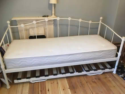 Photo of free Single bed/camp bed/mattresses (Mynydd LLandegai LL57) #1