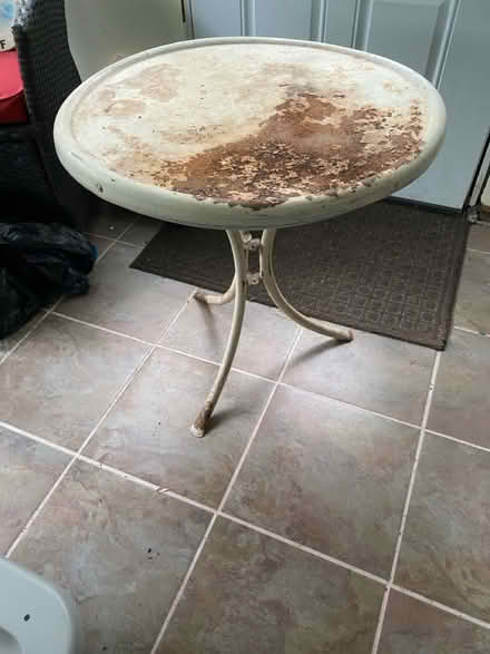 Photo of free Metal outdoor Bistro Table (Green Brook, south of Rt 22) #1