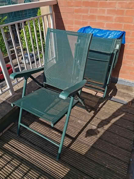 Photo of free Three metal garden chairs (Barbourne, WR1) #1