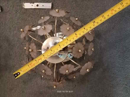 Photo of free Two matching (hanging) light shades, gold. (Fords Farm RG31) #2