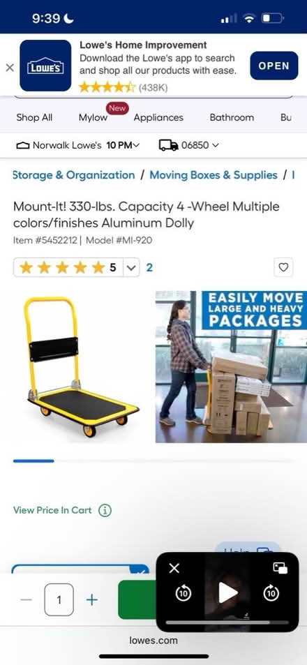 Photo of Moving Dolly (Redding, CT) #1