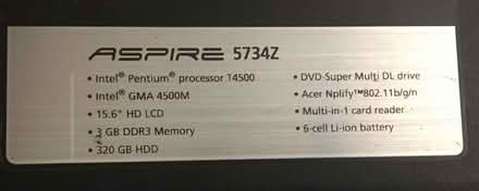 Photo of free Acer Aspire 15.6" 5734Z Laptop (Parts or Repair) (Olton B92) #3