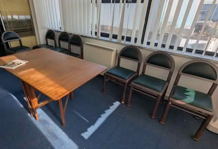Photo of free 7 heavy dining chairs with leatherette seats (The Folly BN7) #1
