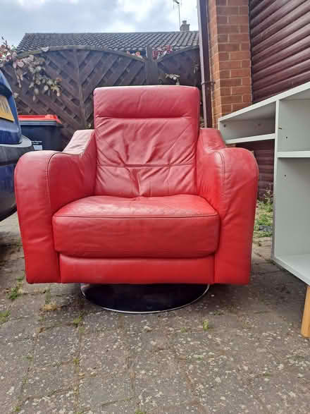 Photo of free Red faux leather spin chair (Two Mile Ash MK8) #2