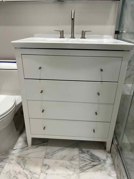 Photo of free white bathroom vanity w sink (Tenleytown) #1
