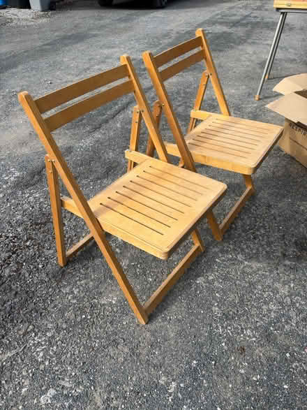 Photo of free 2x wooden foldaway chairs (M33 Sale) #3
