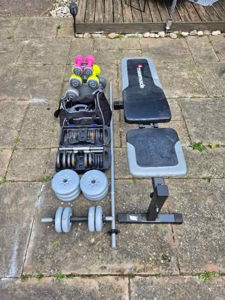 Photo of free Bench and weights (Tile Cross B33) #3