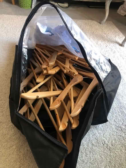 Photo of free Wooden coat hangers (KT18 6) #1