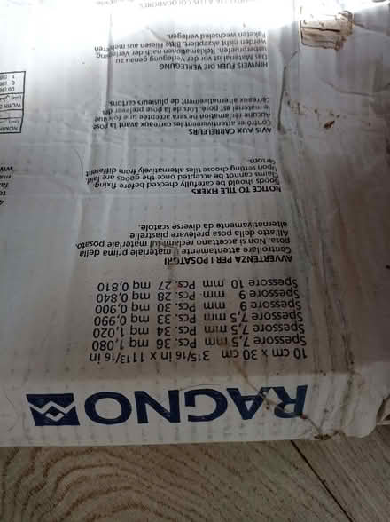 Photo of free Tiles: 10 x 30 cm matt white x12; grey ridge x 5 (Chippenham SN15) #3