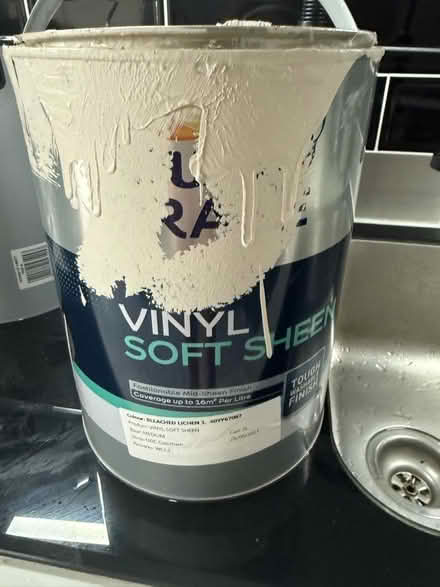 Photo of free Dulux Vinyl Matt x 2 tins approx 1/2 full + Bleached Lichen (South Croydon CR2) #2