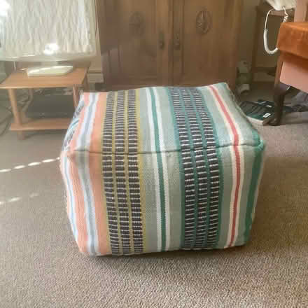 Photo of free John Lewis striped pouffe. (Kings Stanley GL10) #1